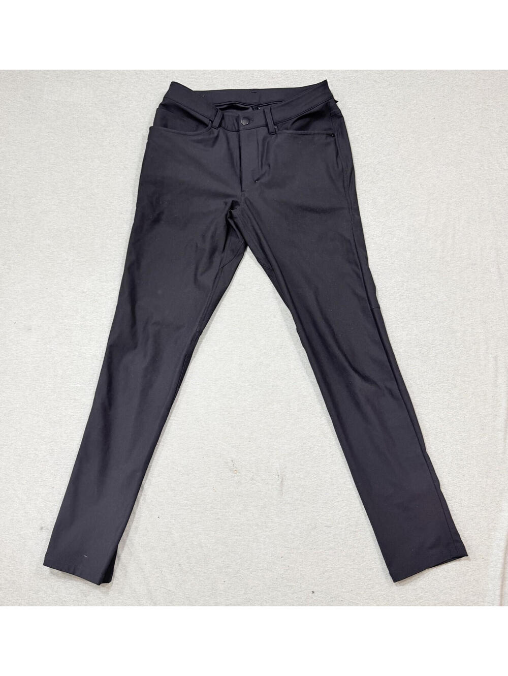 Lululemon ABC Slim Fit Chino Pants Mens 30x30 Black Zip Pocket Warpstreme